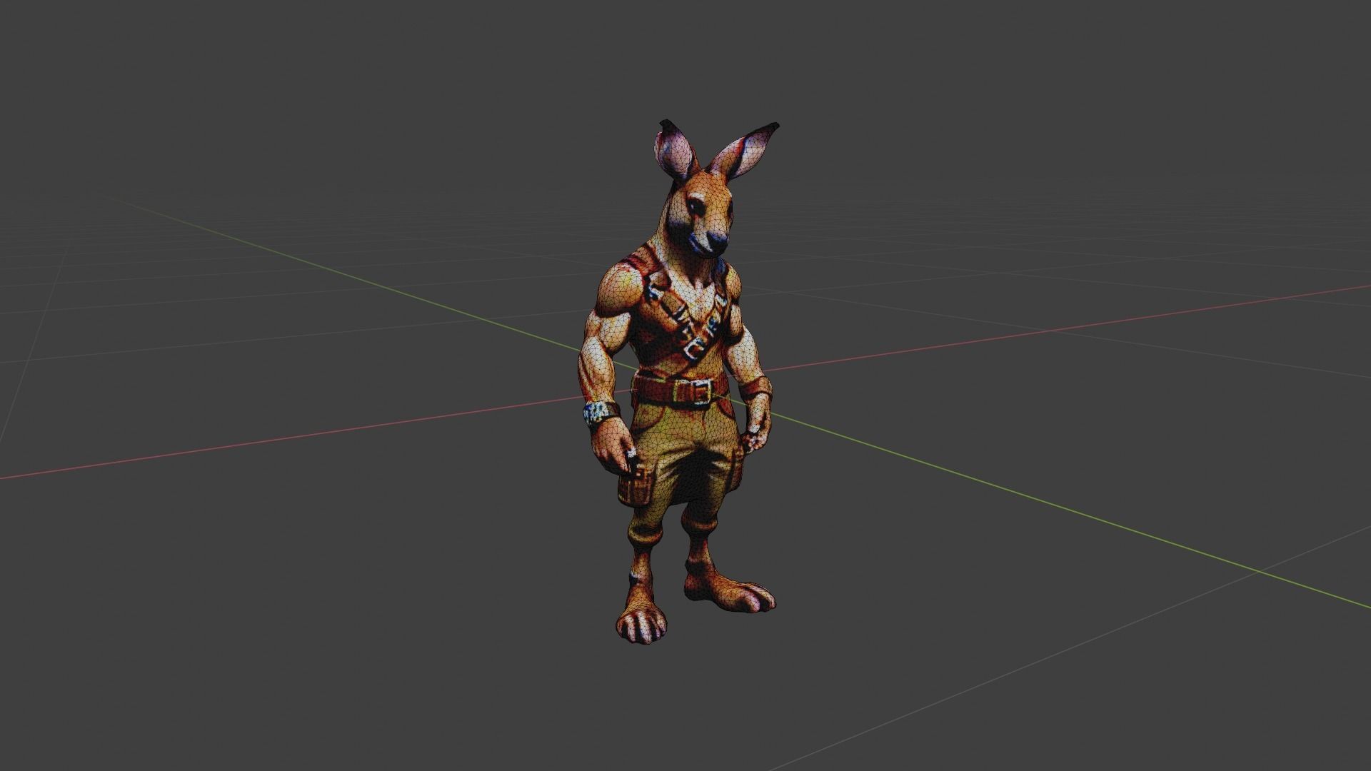 Rabbitman Low-poly 3D model_7