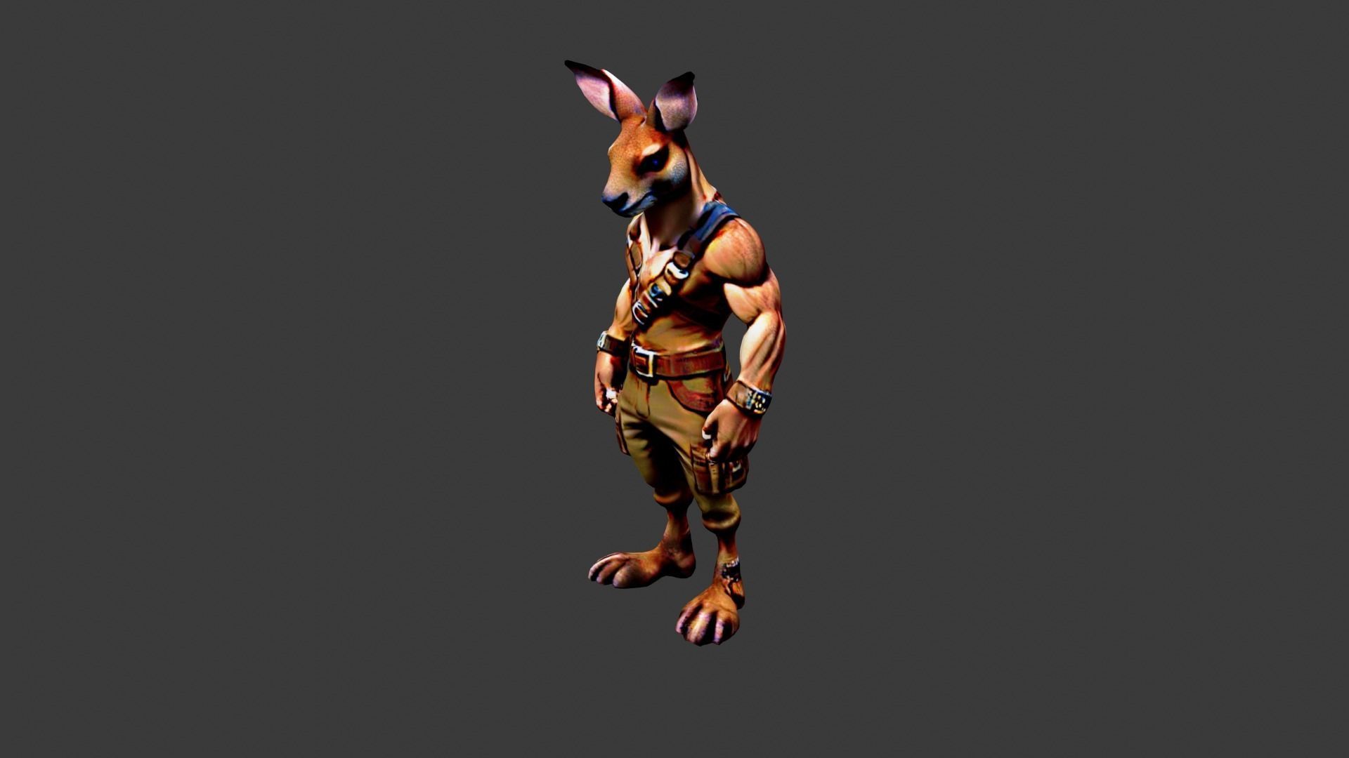 Rabbitman Low-poly 3D model_2