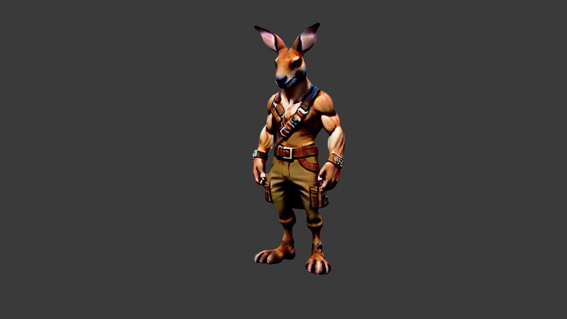 Rabbitman Low-poly 3D model_3