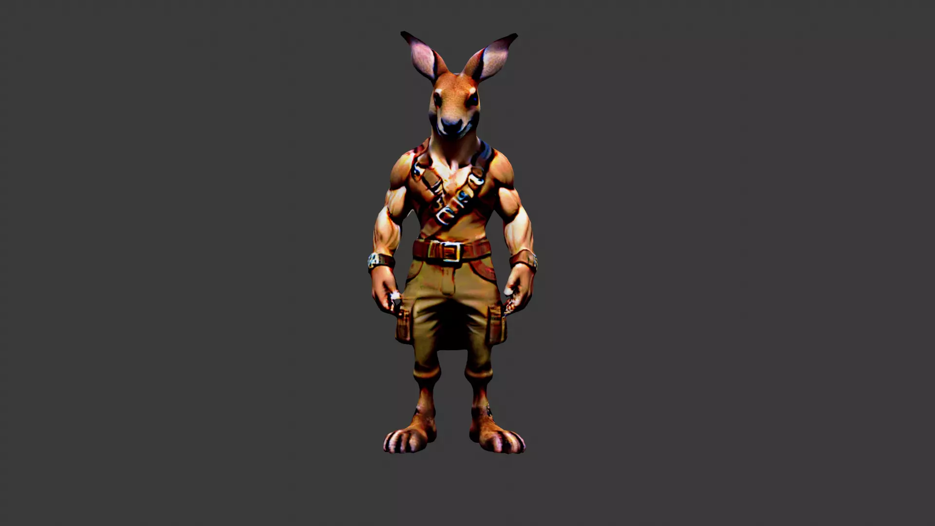 Rabbitman Low-poly 3D model_0