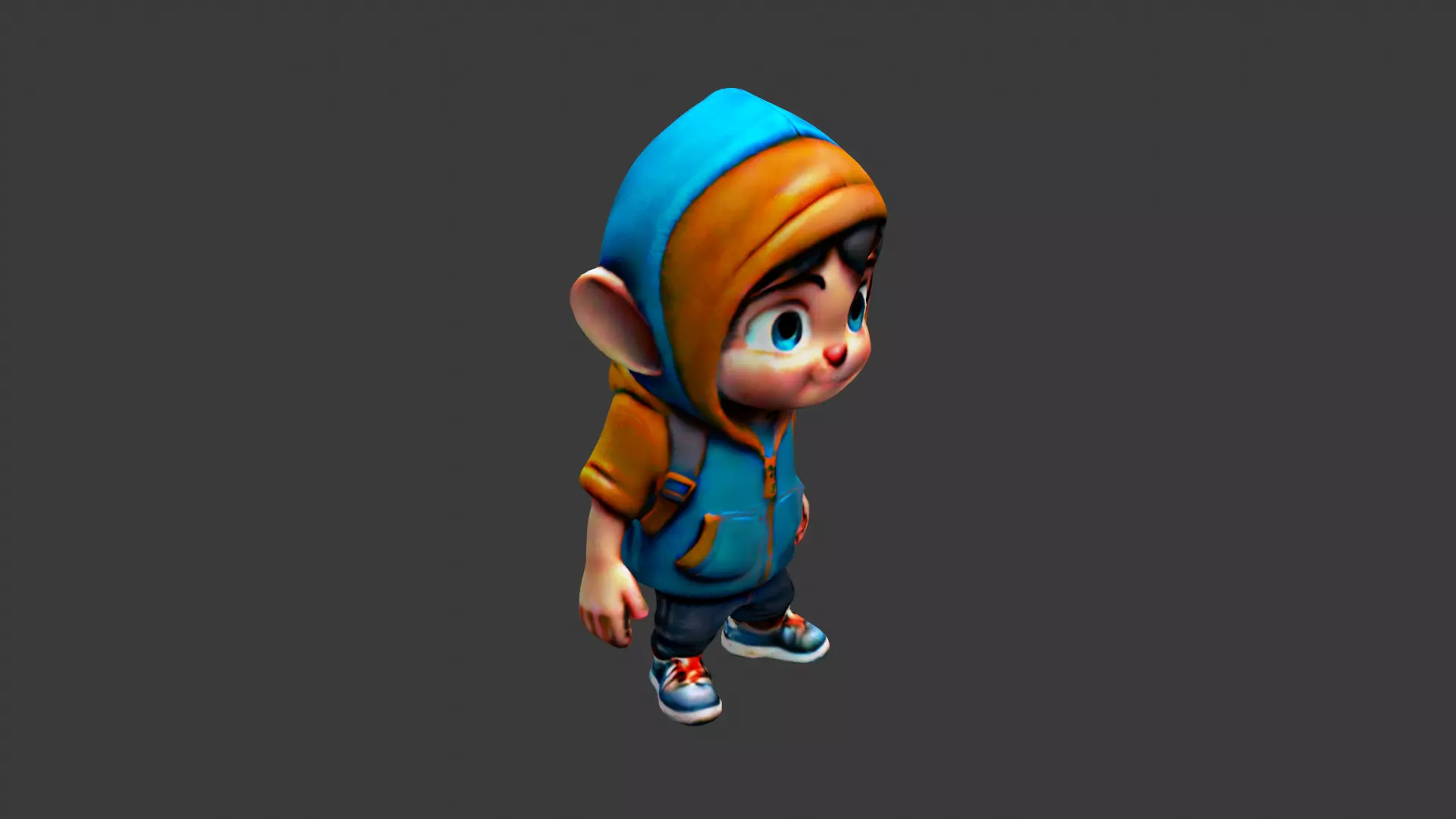 Child Cartoon Low-poly 3D model_0