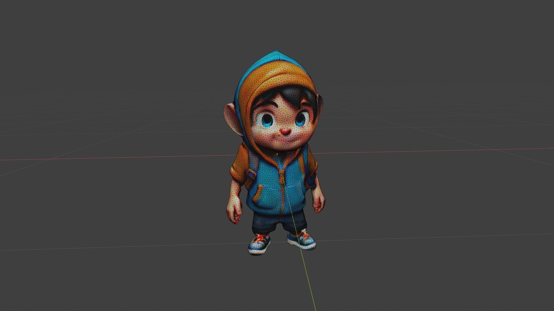Child Cartoon Low-poly 3D model_6