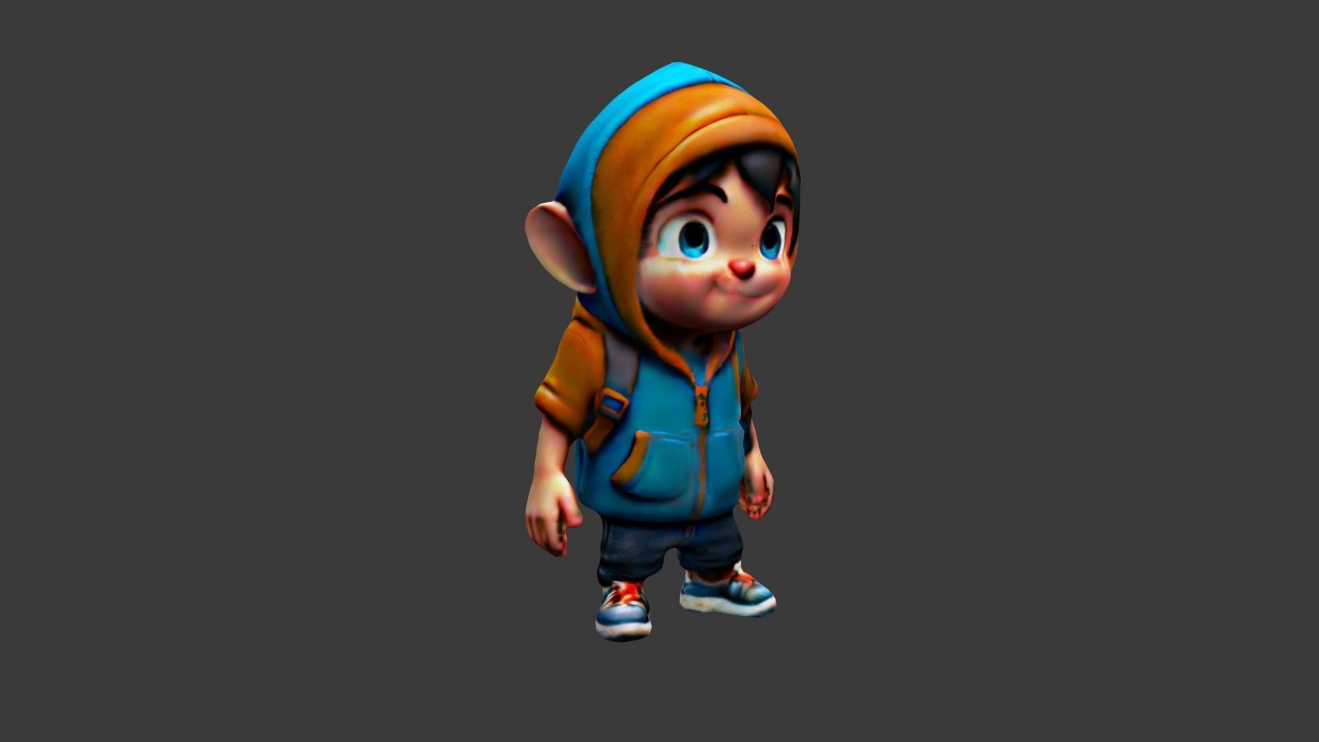 Child Cartoon Low-poly 3D model_4