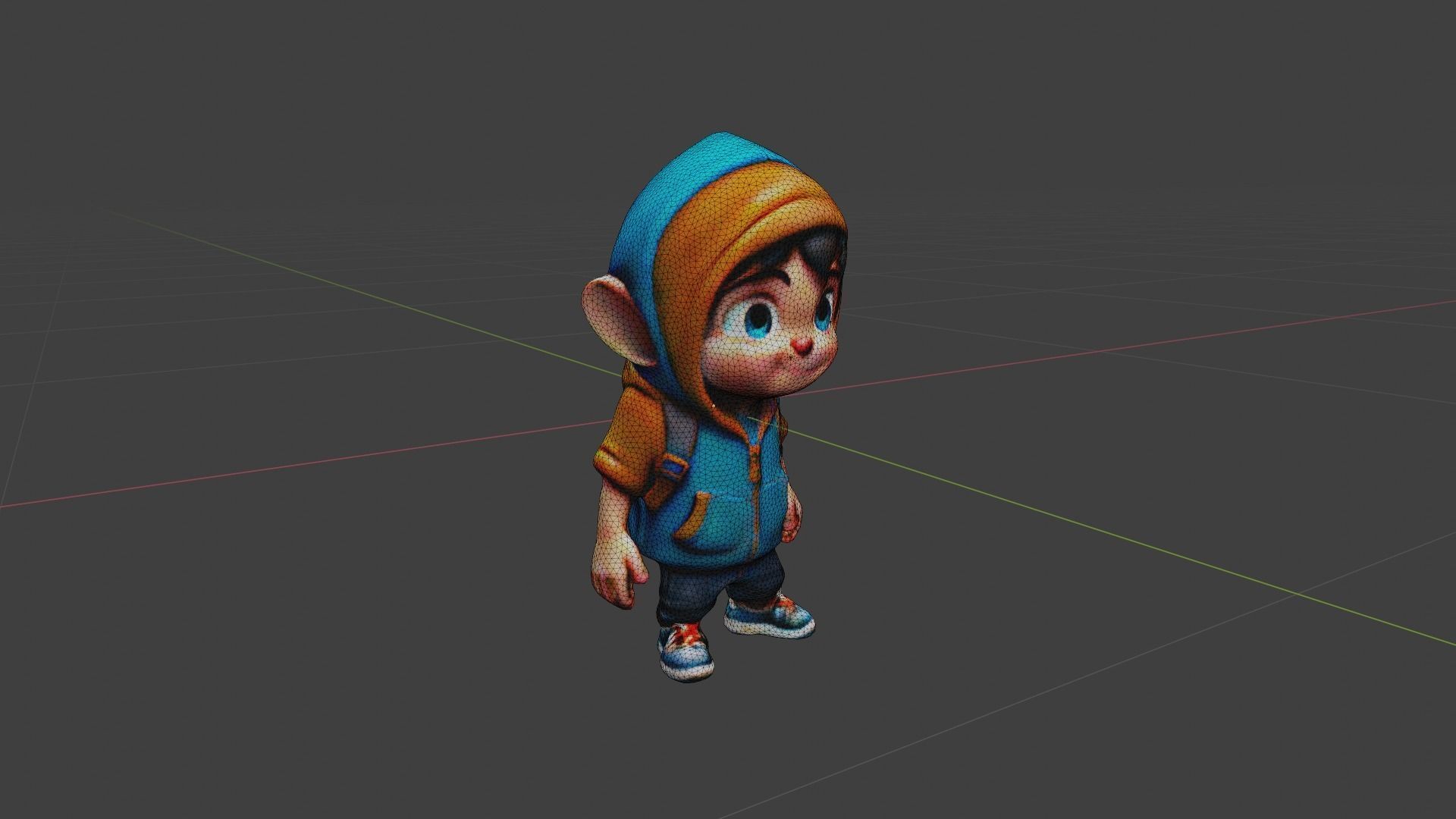 Child Cartoon Low-poly 3D model_7