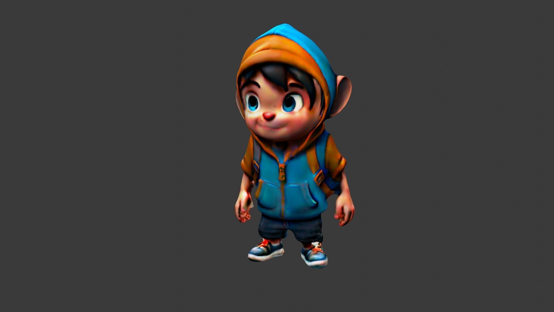 Child Cartoon Low-poly 3D model_3