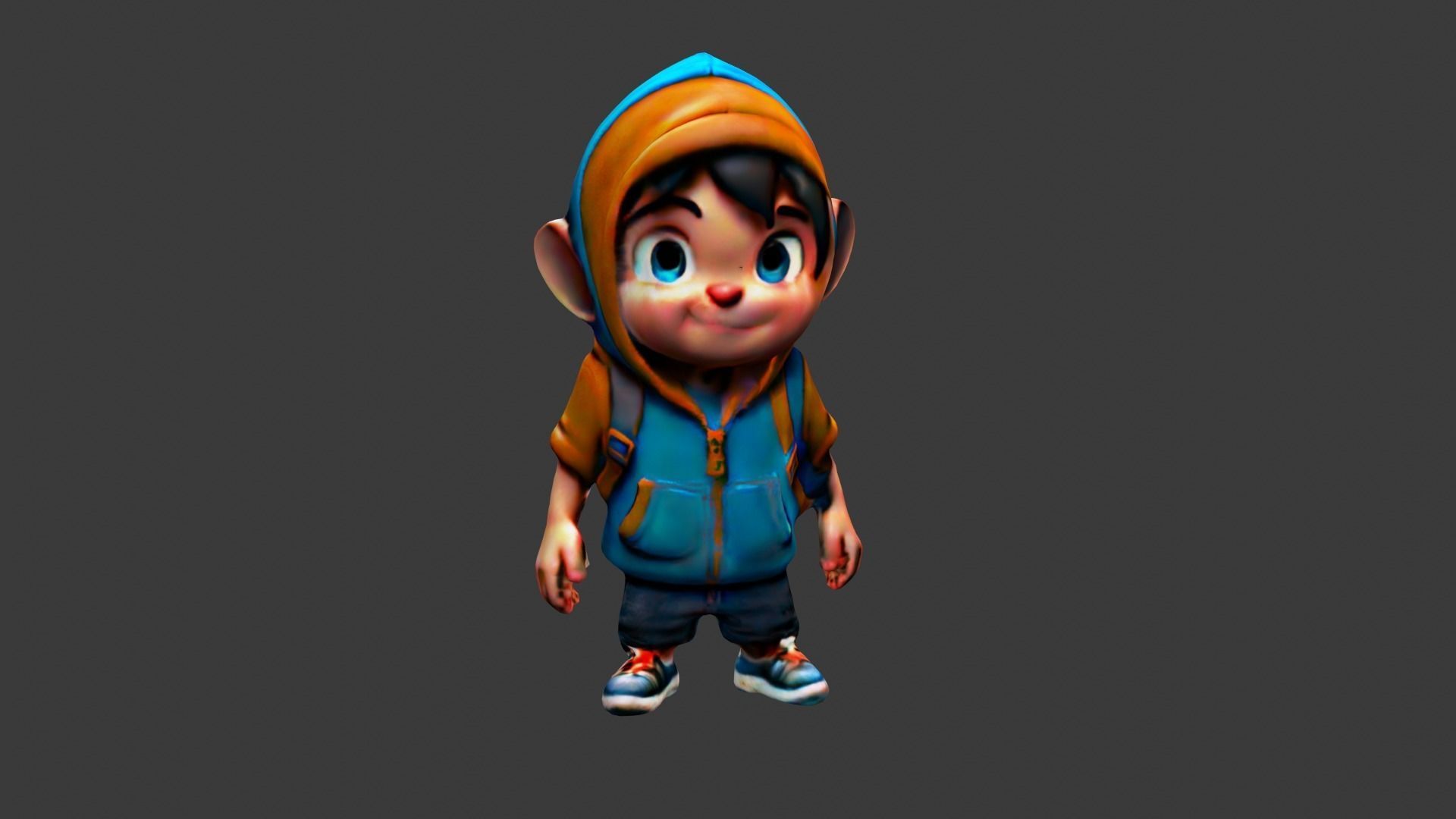 Child Cartoon Low-poly 3D model_1