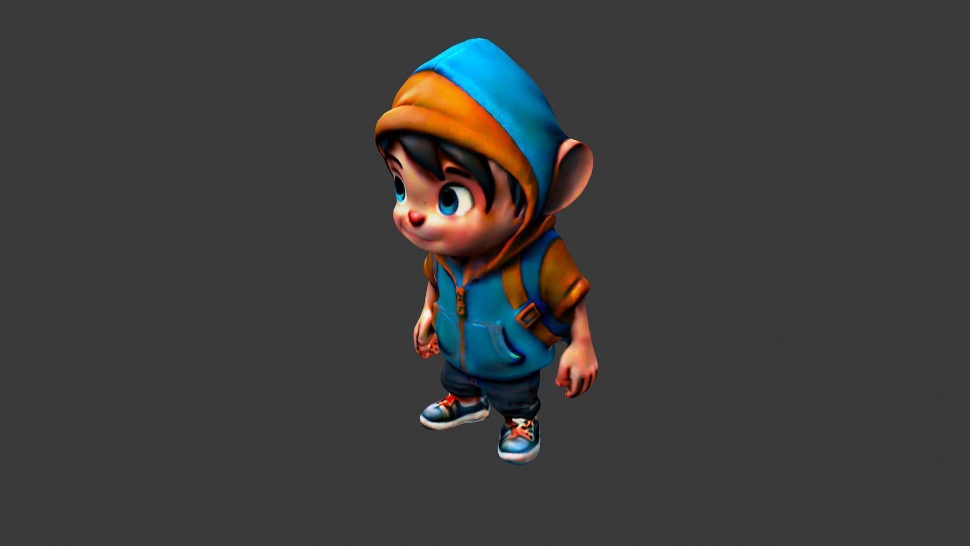 Child Cartoon Low-poly 3D model_2