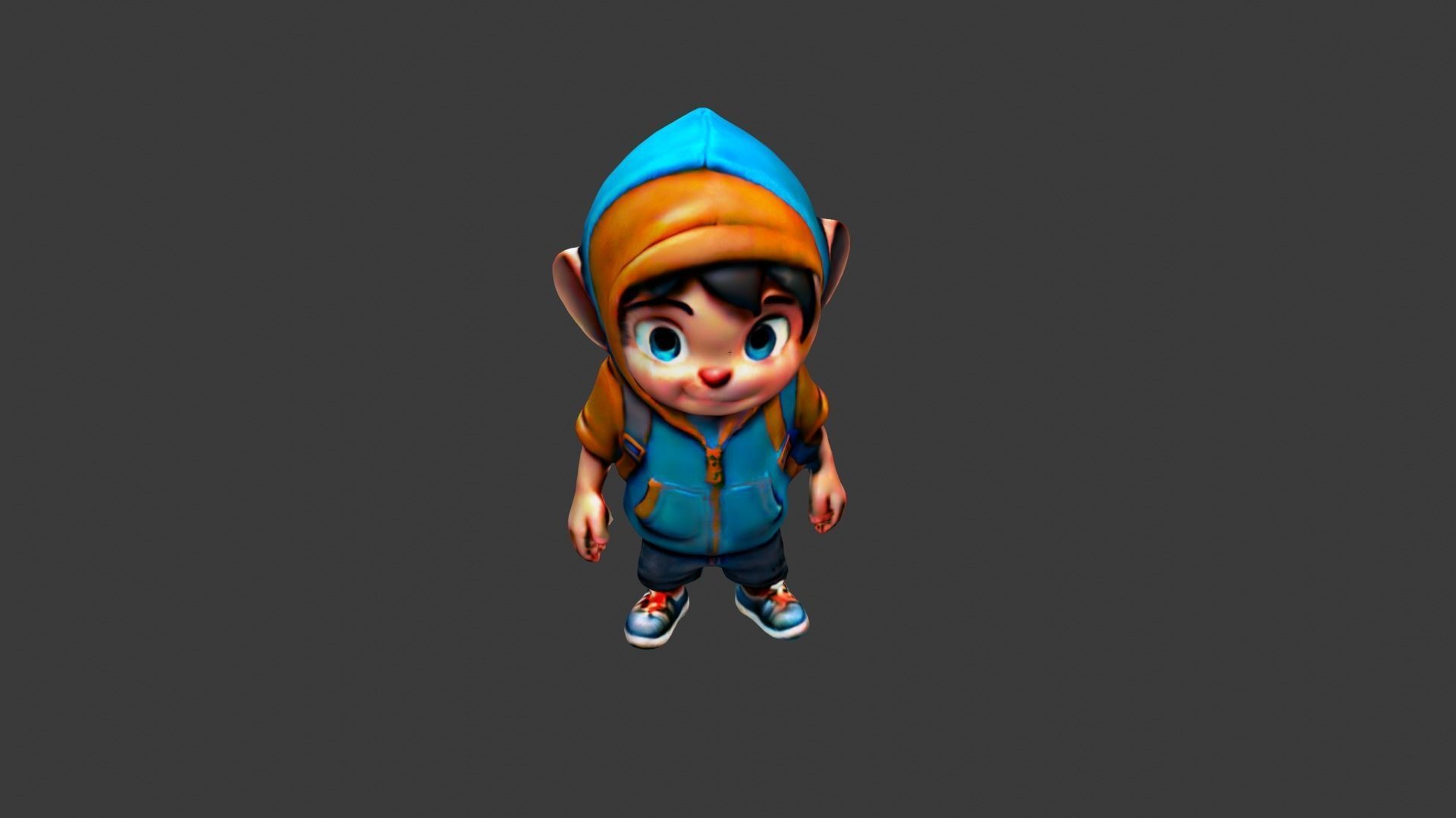 Child Cartoon Low-poly 3D model_5