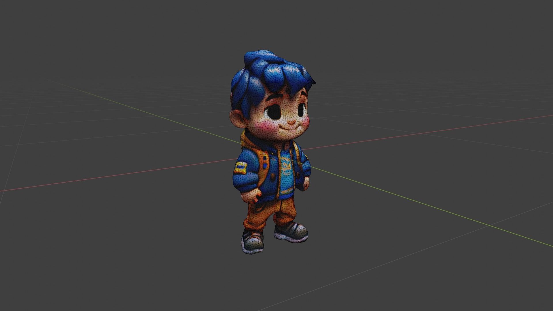 Boy Cartoon Low-poly 3D model_7