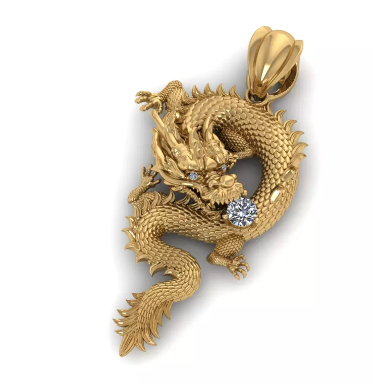 Dragon Pendant 02 3D print model