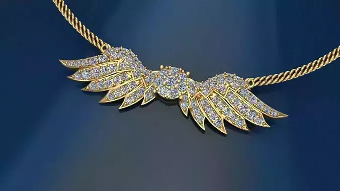 Angel Wings Printable Necklace 3dmodel 3D print model 3D print model