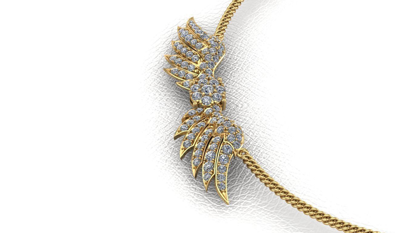 Angel Wings Printable Necklace 3dmodel 3D print model 3D print model_7