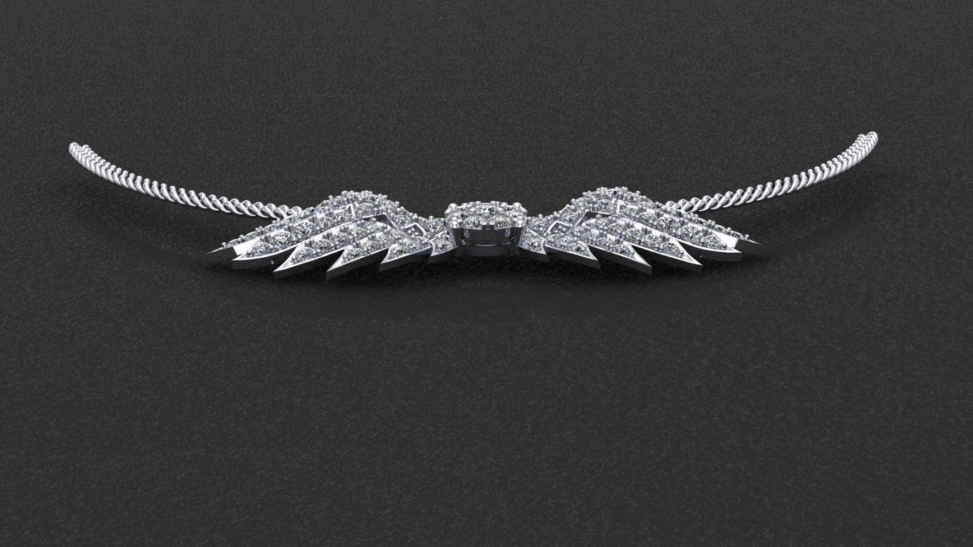 Angel Wings Printable Necklace 3dmodel 3D print model 3D print model_10