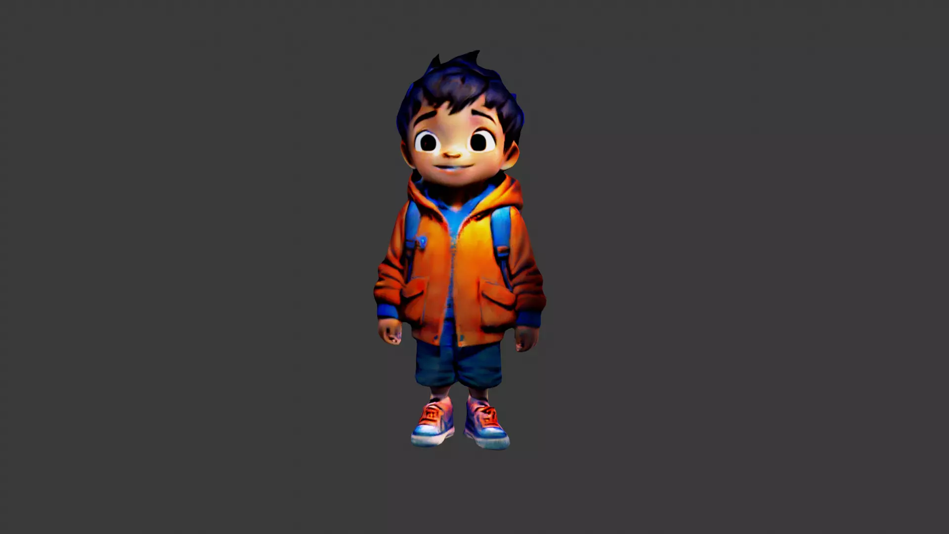 Boy Cartoon Low-poly 3D model_0