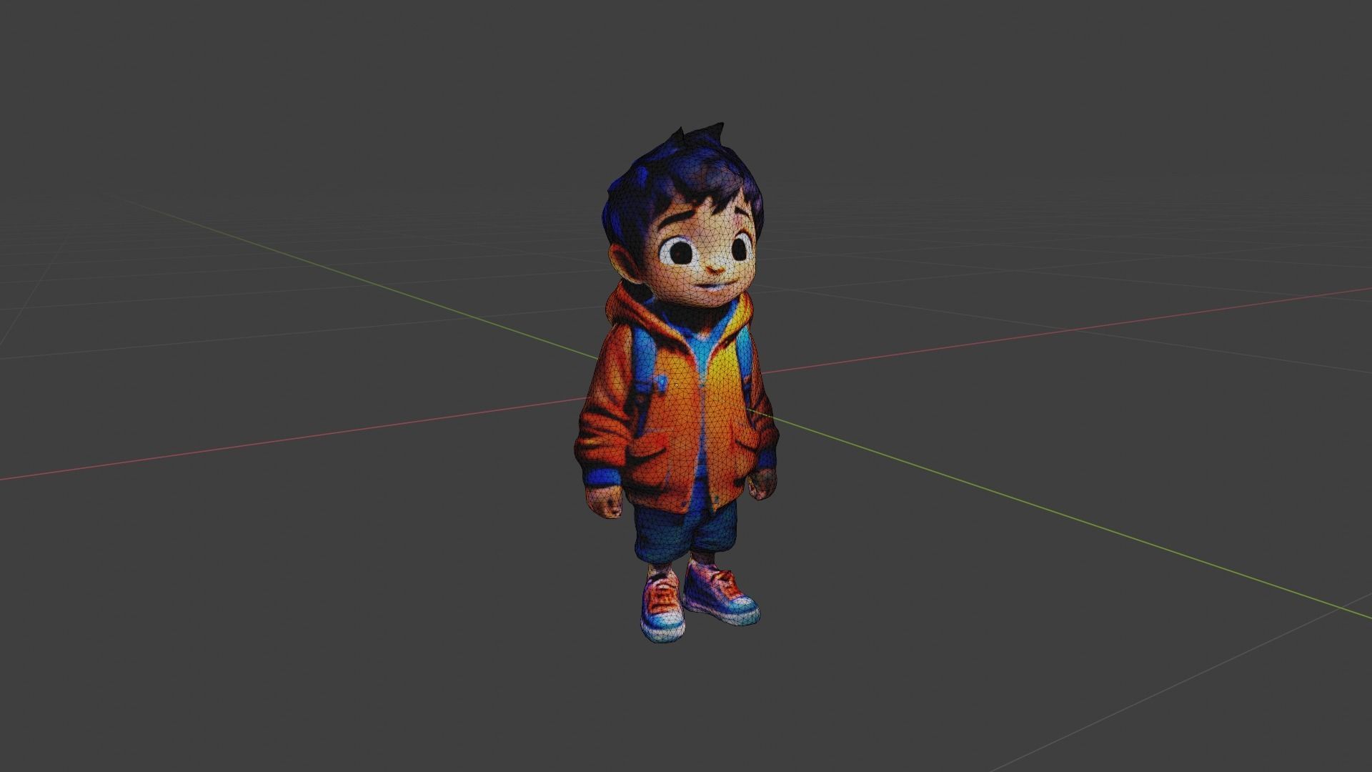 Boy Cartoon Low-poly 3D model_7
