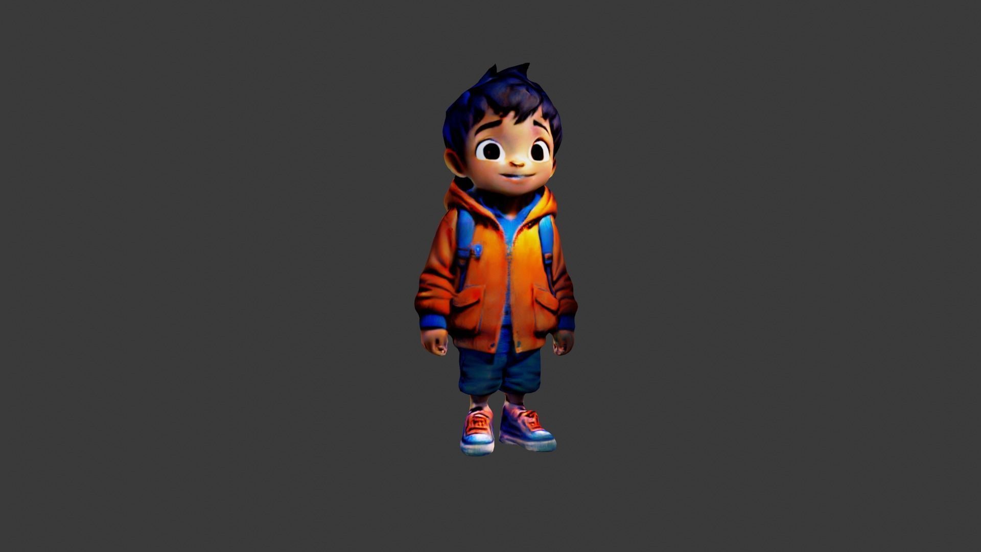 Boy Cartoon Low-poly 3D model_4