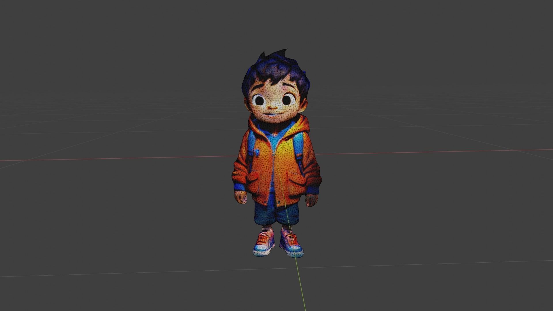 Boy Cartoon Low-poly 3D model_6