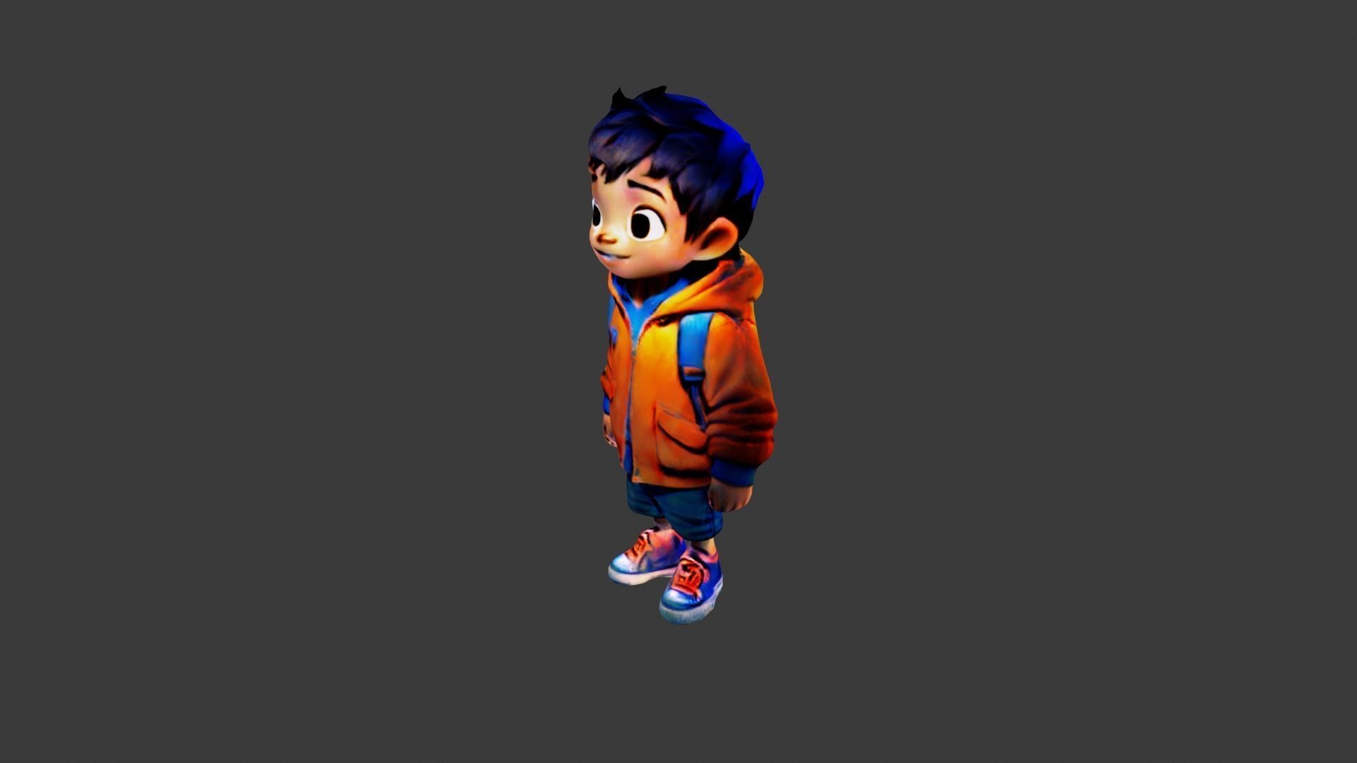 Boy Cartoon Low-poly 3D model_2