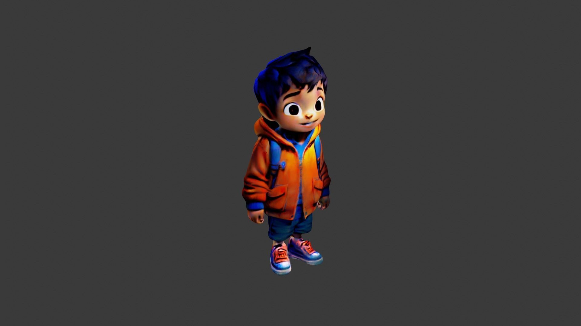 Boy Cartoon Low-poly 3D model_1