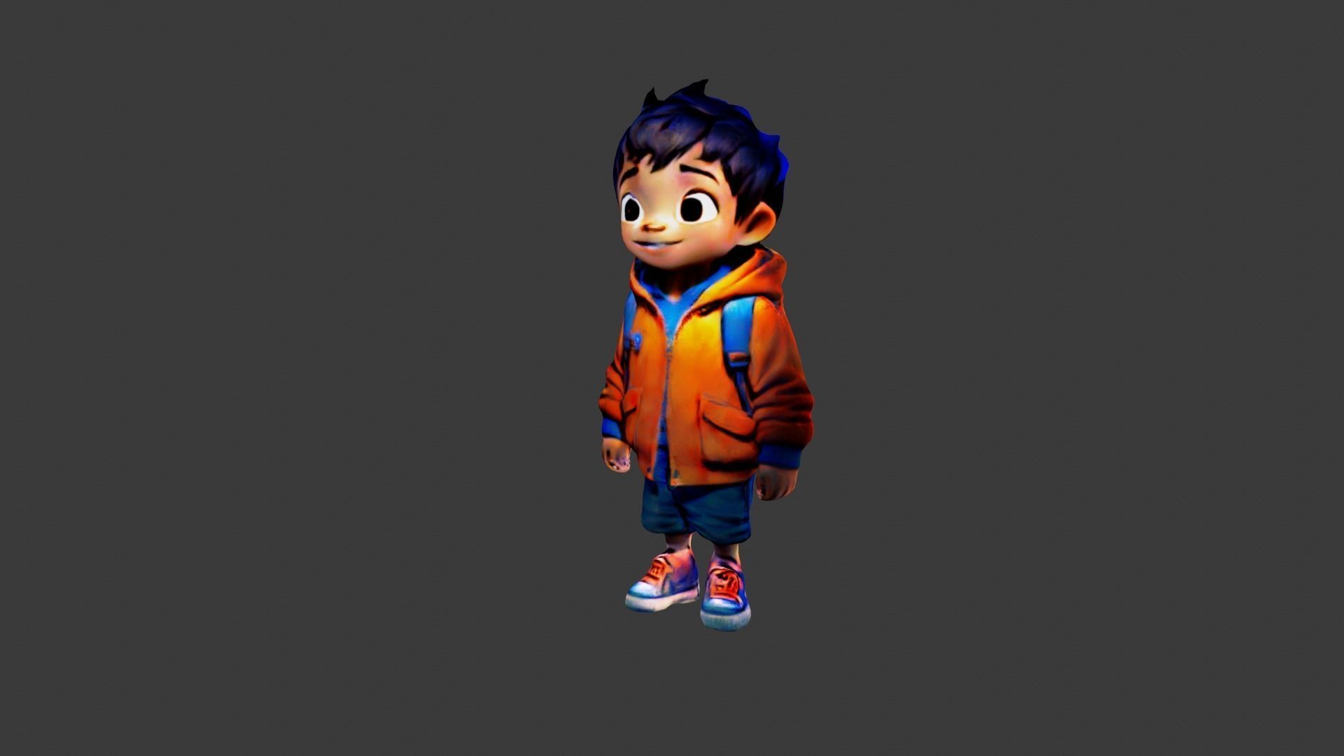 Boy Cartoon Low-poly 3D model_3