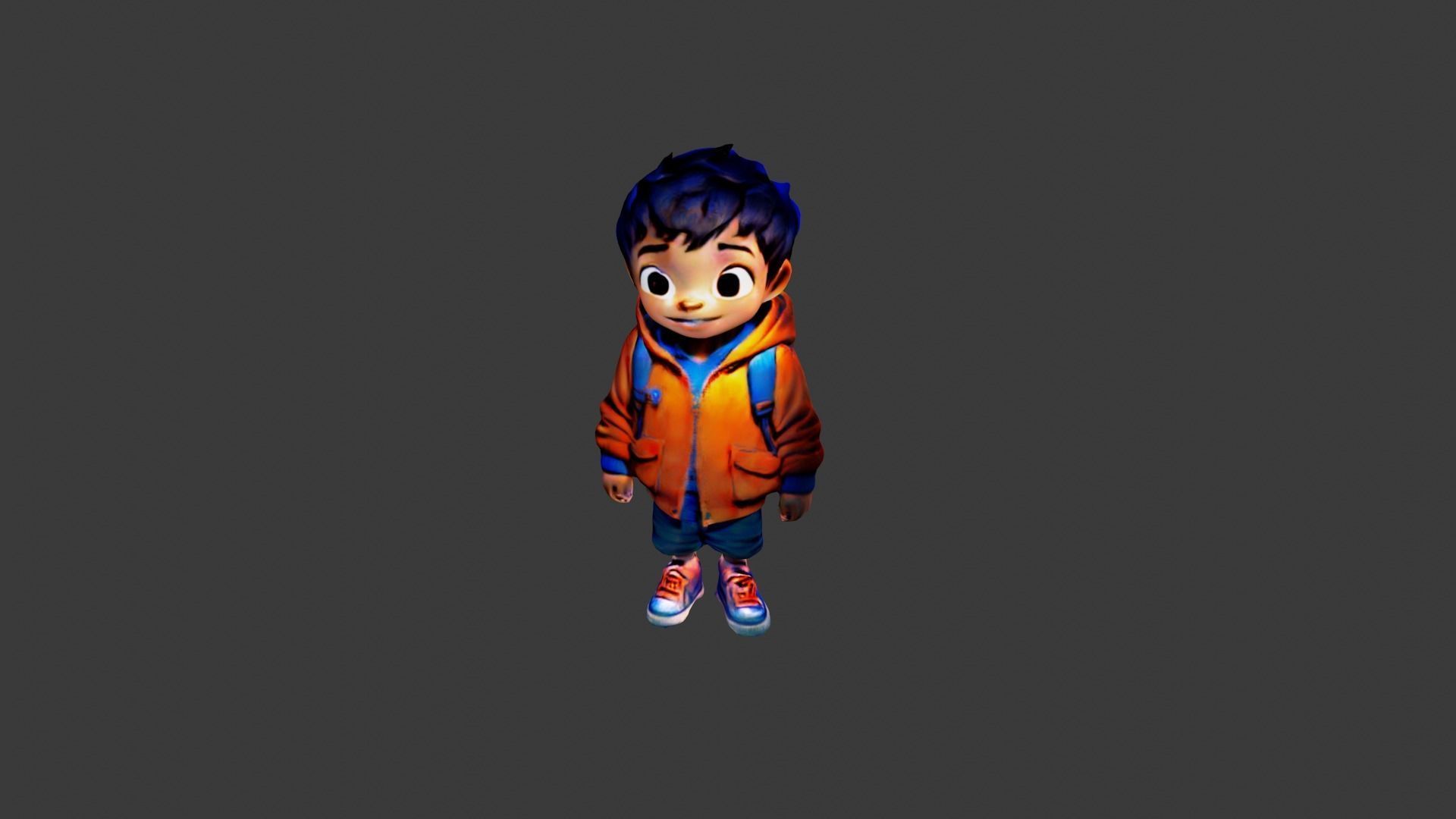 Boy Cartoon Low-poly 3D model_5