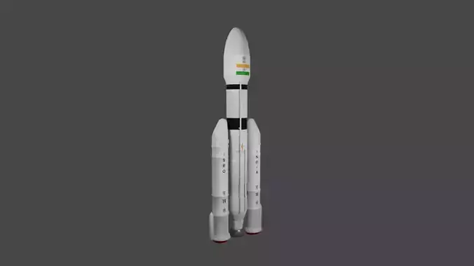 PSLV ISRO CHANDRAYAAN 3 Low-poly 3D model Low-poly 3D model