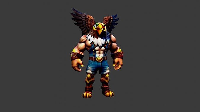 Birdman Low-poly 3D model