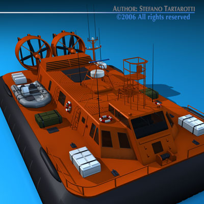 Rescue hovercraft 3D model_2