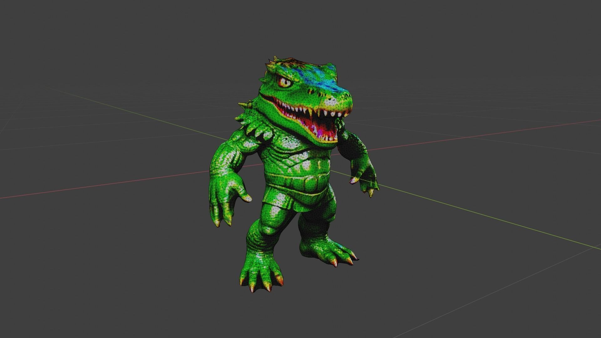 Crocodile Man Low-poly 3D model_7