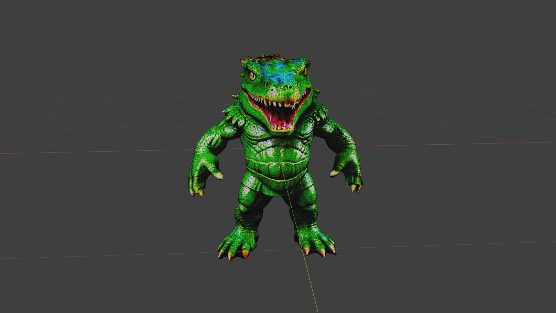 Crocodile Man Low-poly 3D model_6