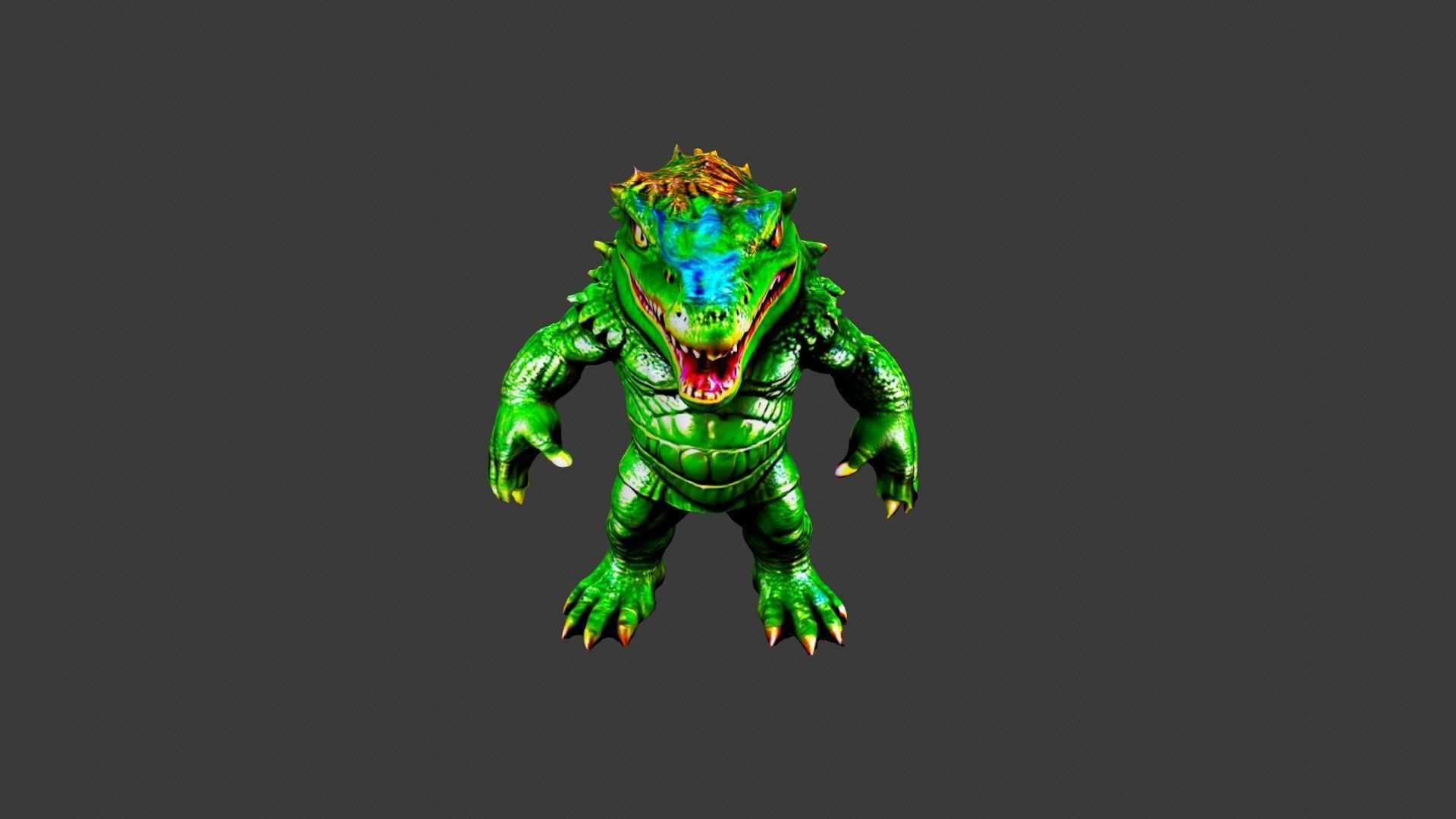 Crocodile Man Low-poly 3D model_5