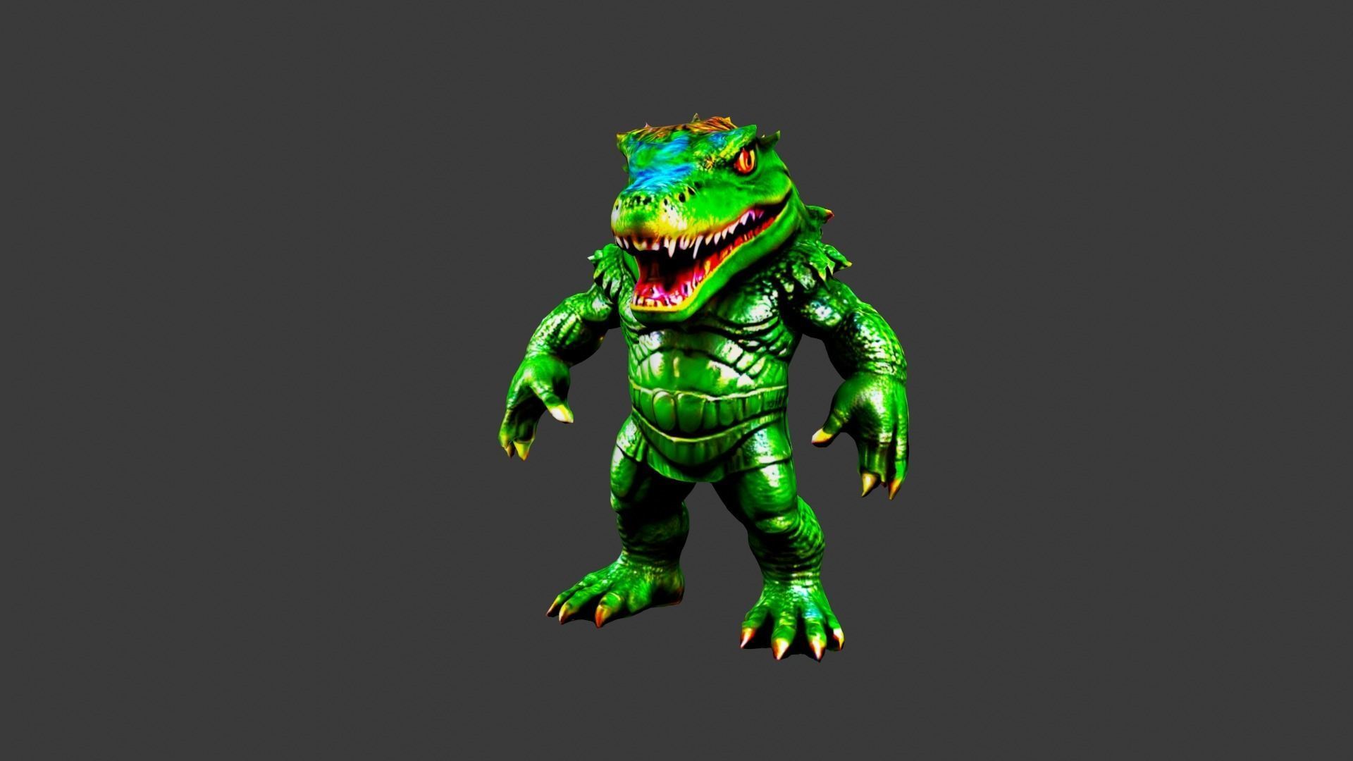 Crocodile Man Low-poly 3D model_3