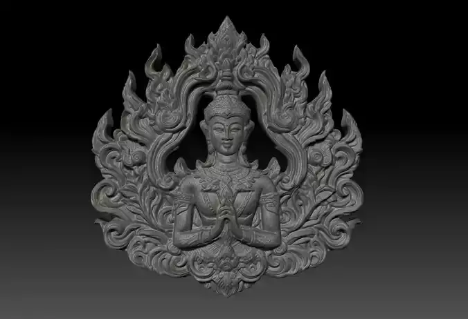 Thai Ornament Decor Bas Relied 06 - 231005 3D print model