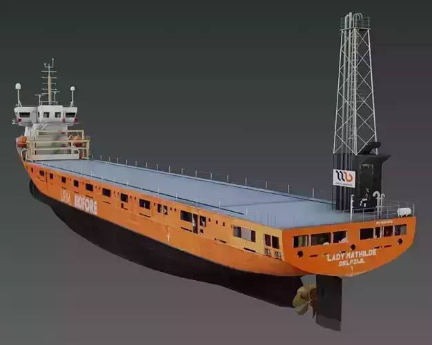 Dry bulk cargo ship 3d model Low-poly 3D model