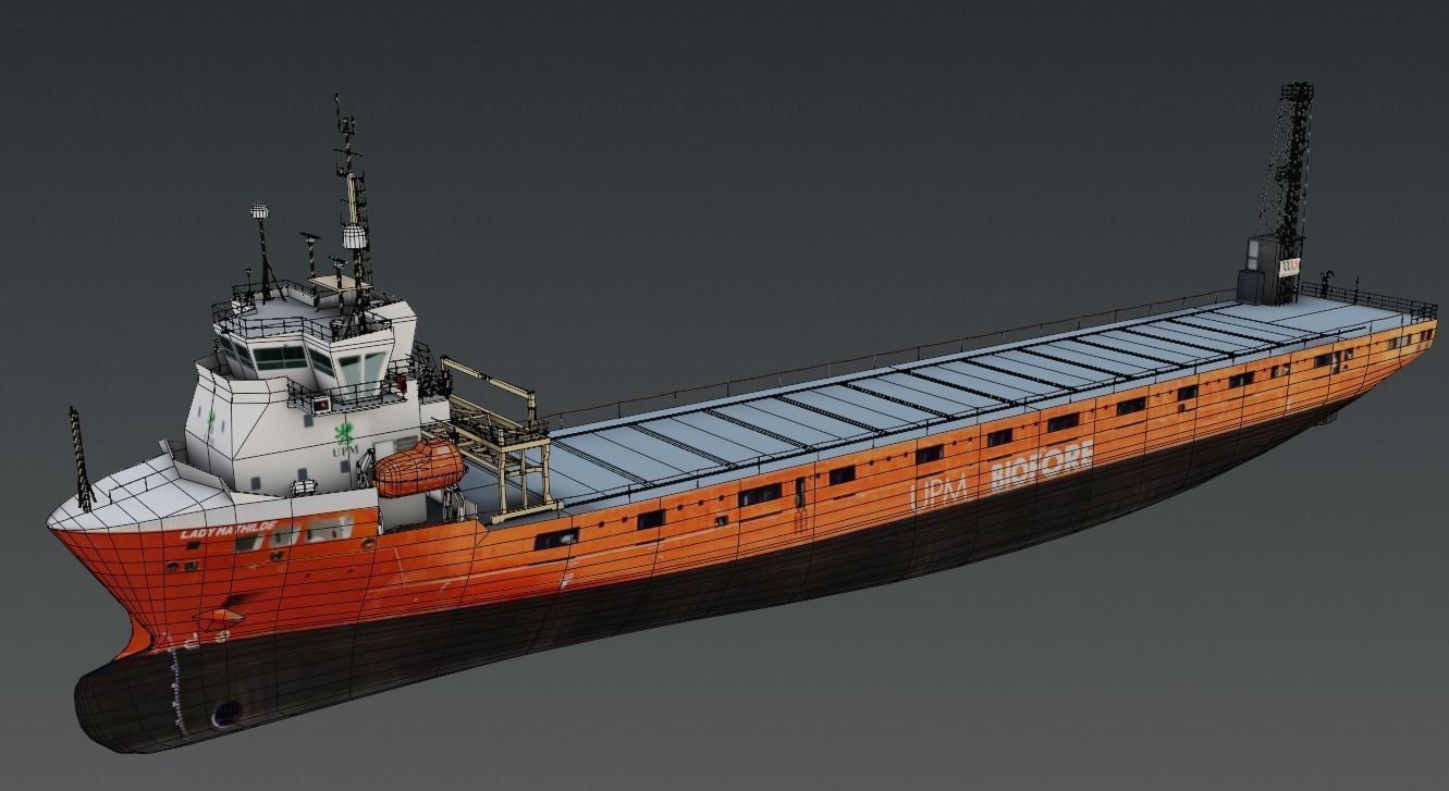 Dry bulk cargo ship 3d model Low-poly 3D model_7
