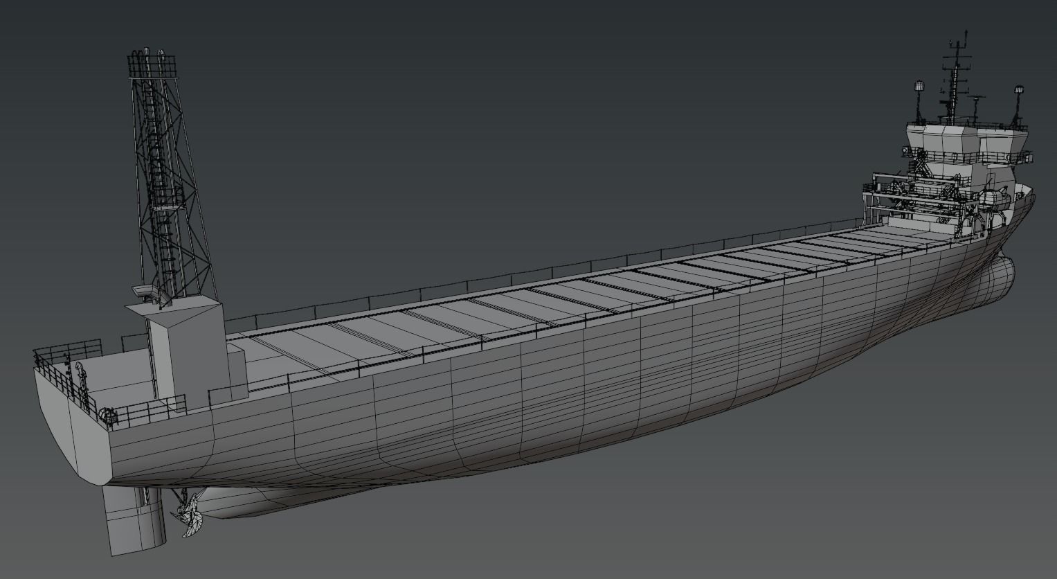 Dry bulk cargo ship 3d model Low-poly 3D model_9