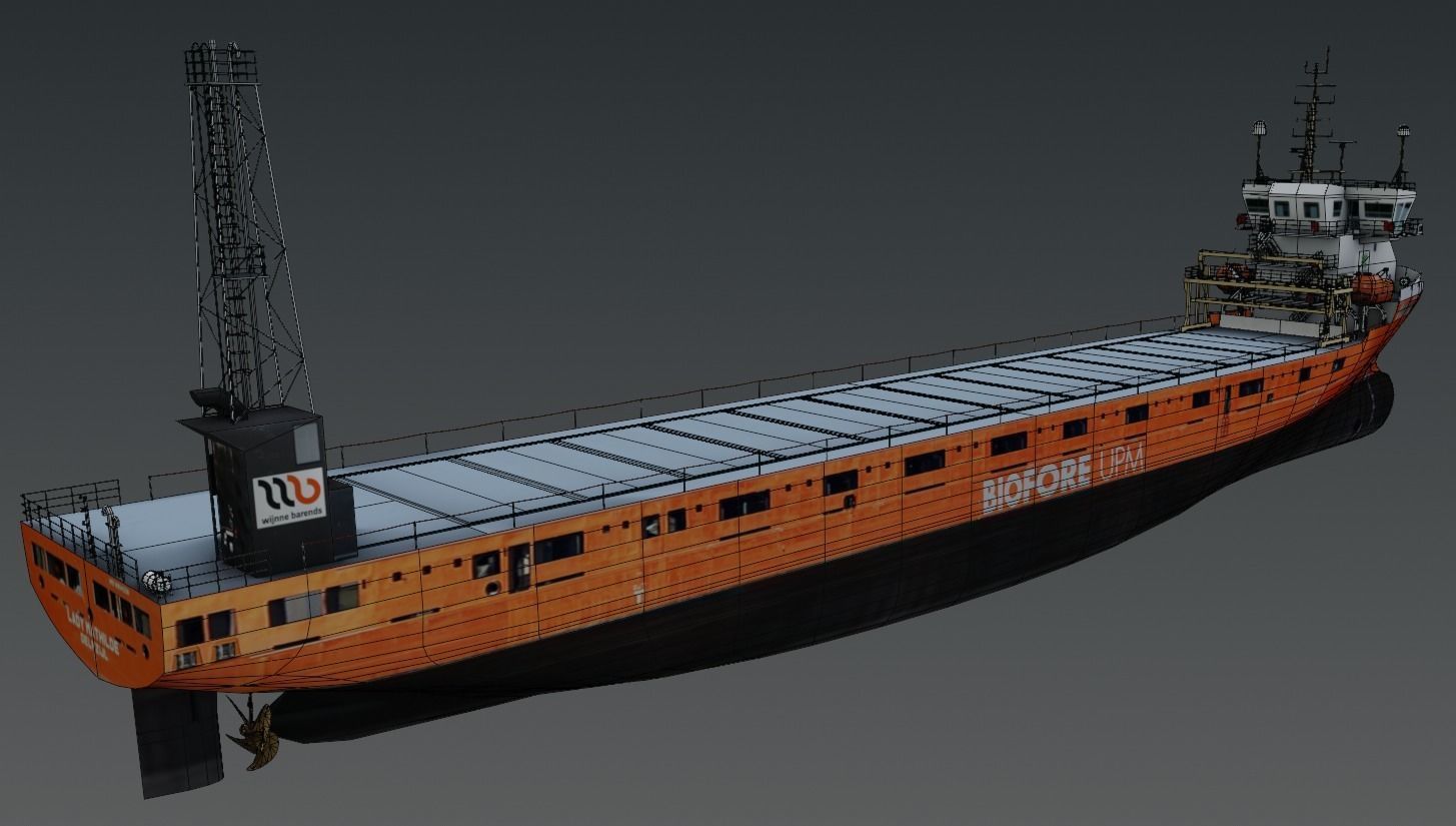 Dry bulk cargo ship 3d model Low-poly 3D model_8