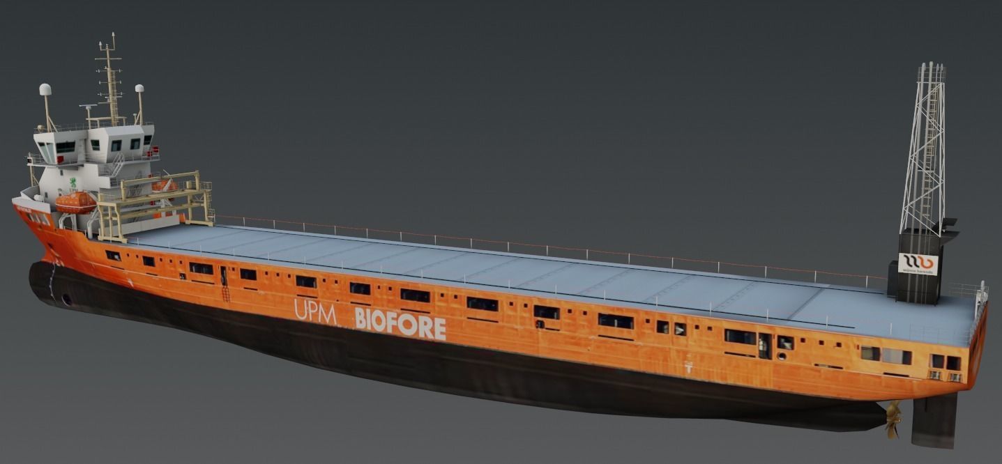 Dry bulk cargo ship 3d model Low-poly 3D model_6