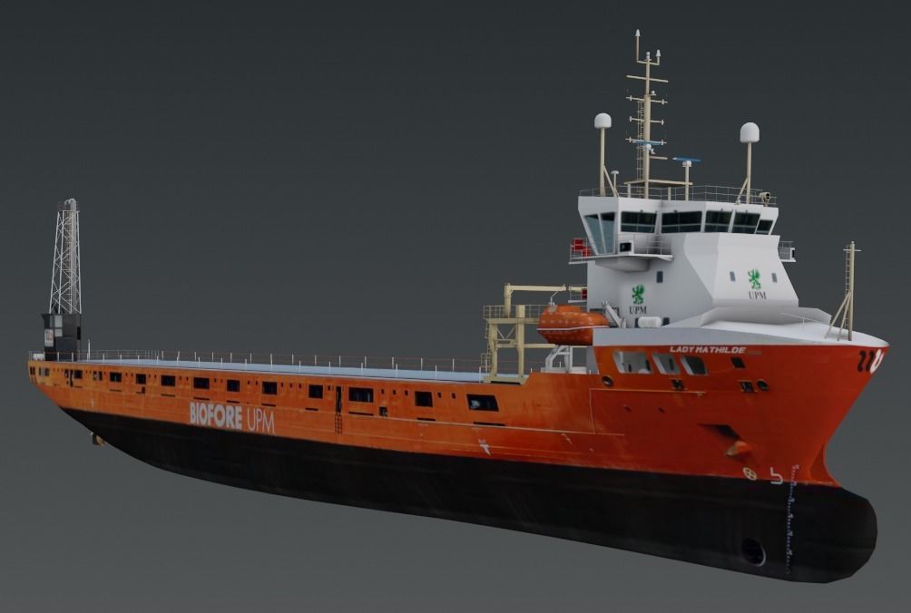 Dry bulk cargo ship 3d model Low-poly 3D model_2