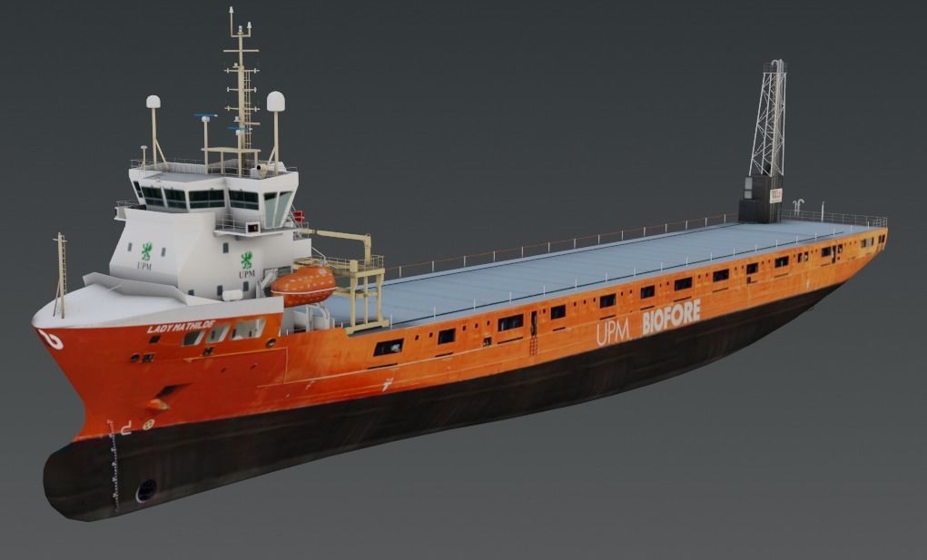 Dry bulk cargo ship 3d model Low-poly 3D model_3