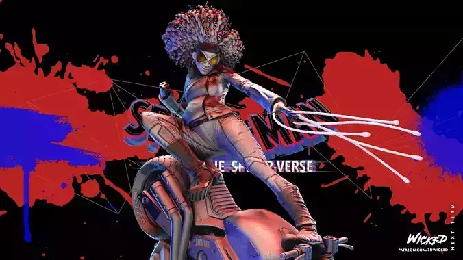 Spider Woman Spiderverse Sculpture Tested for 3D printing