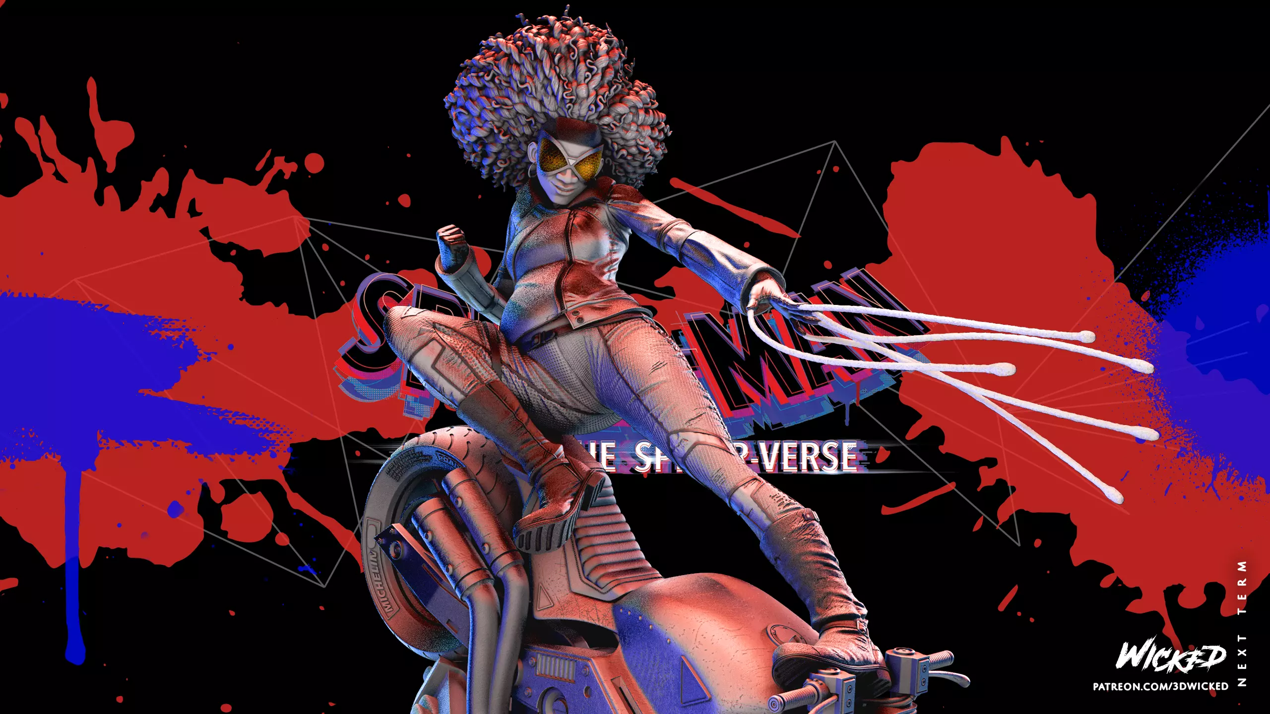 Spider Woman Spiderverse Sculpture Tested for 3D printing 3D print model