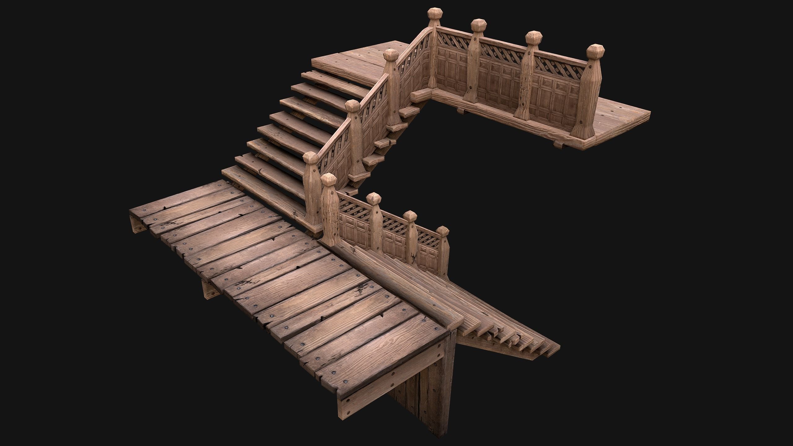 Medieval Stairs  Large Pack Low-poly 3D model_50