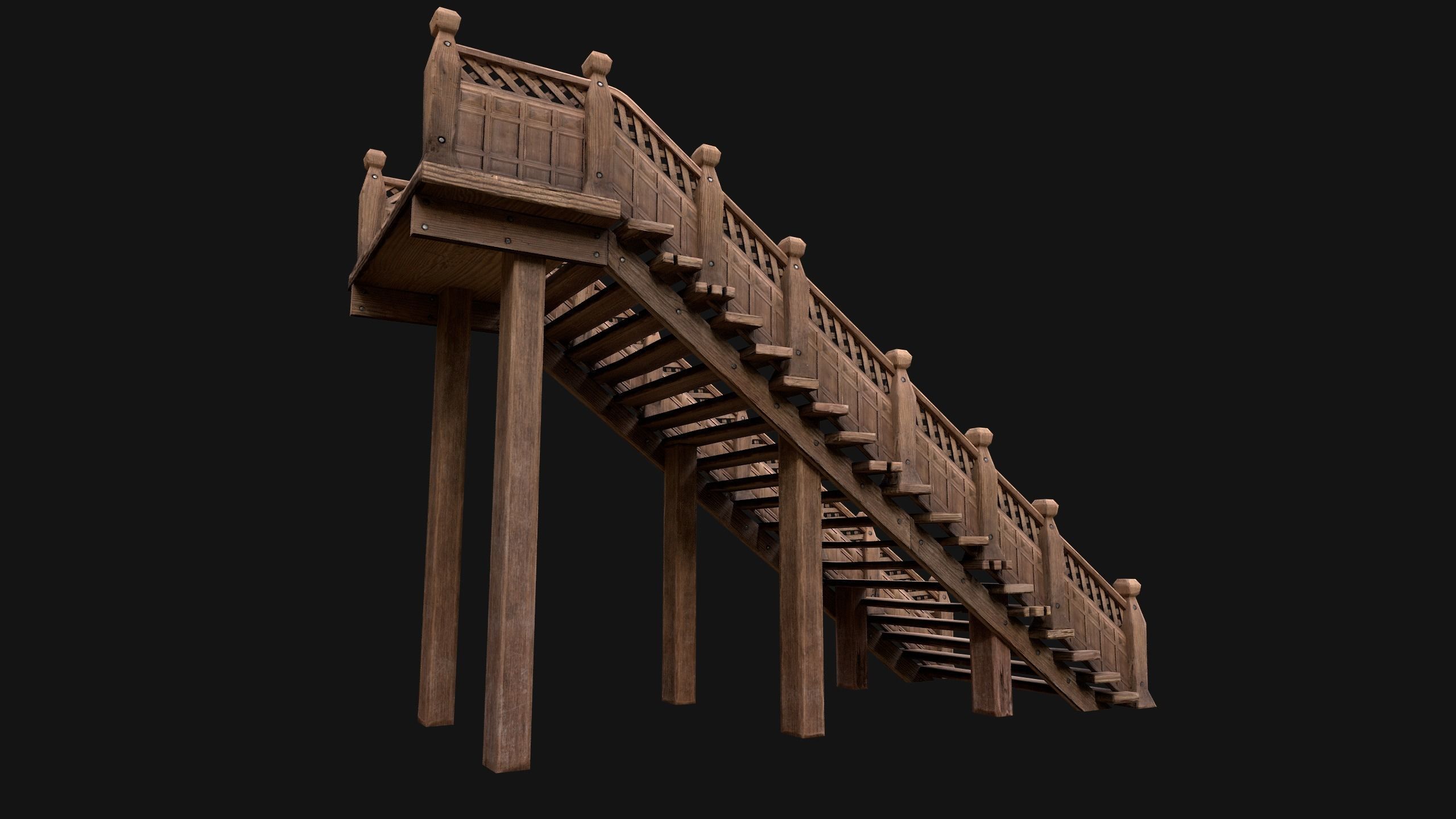 Medieval Stairs  Large Pack Low-poly 3D model_47