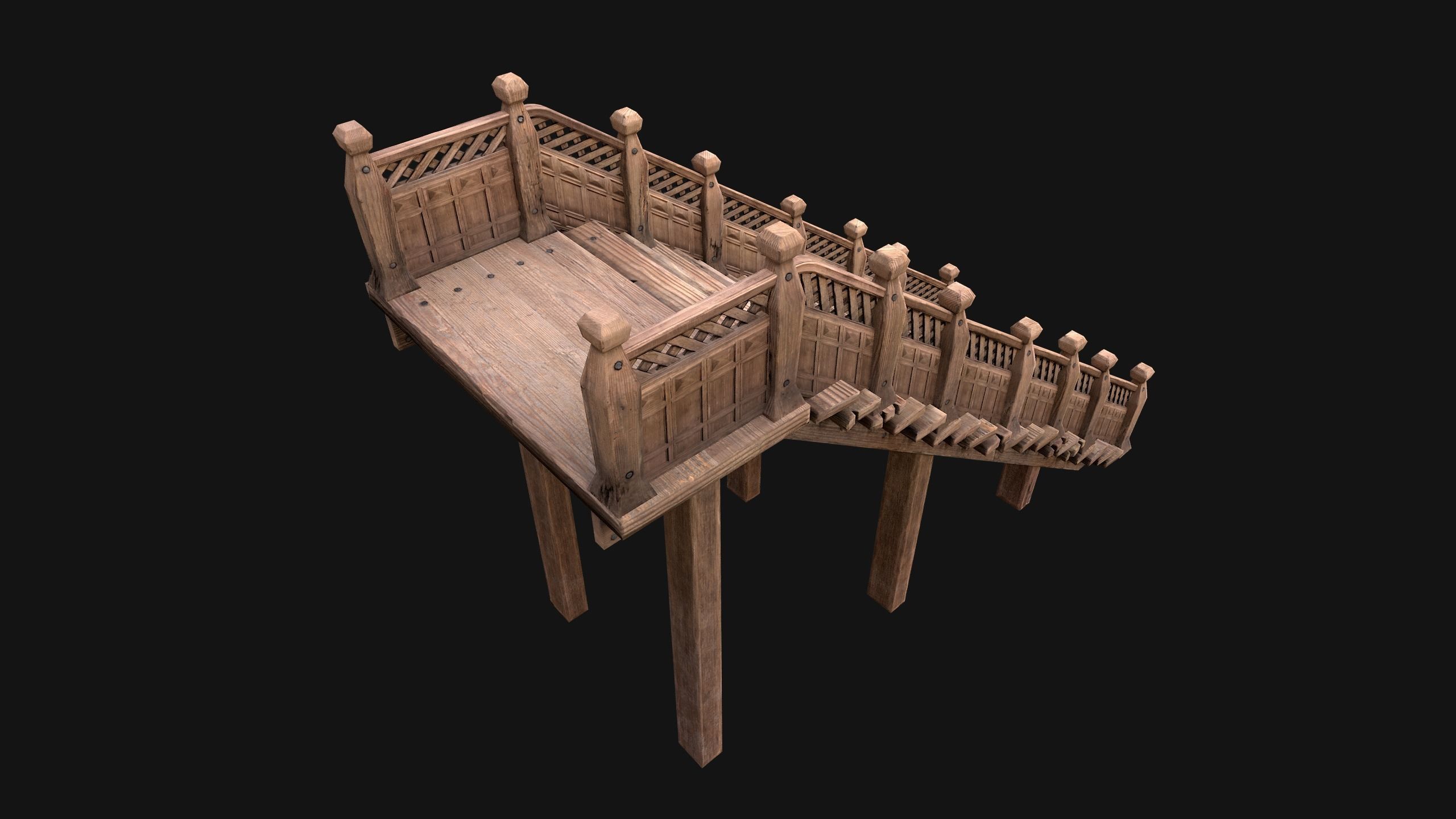 Medieval Stairs  Large Pack Low-poly 3D model_48