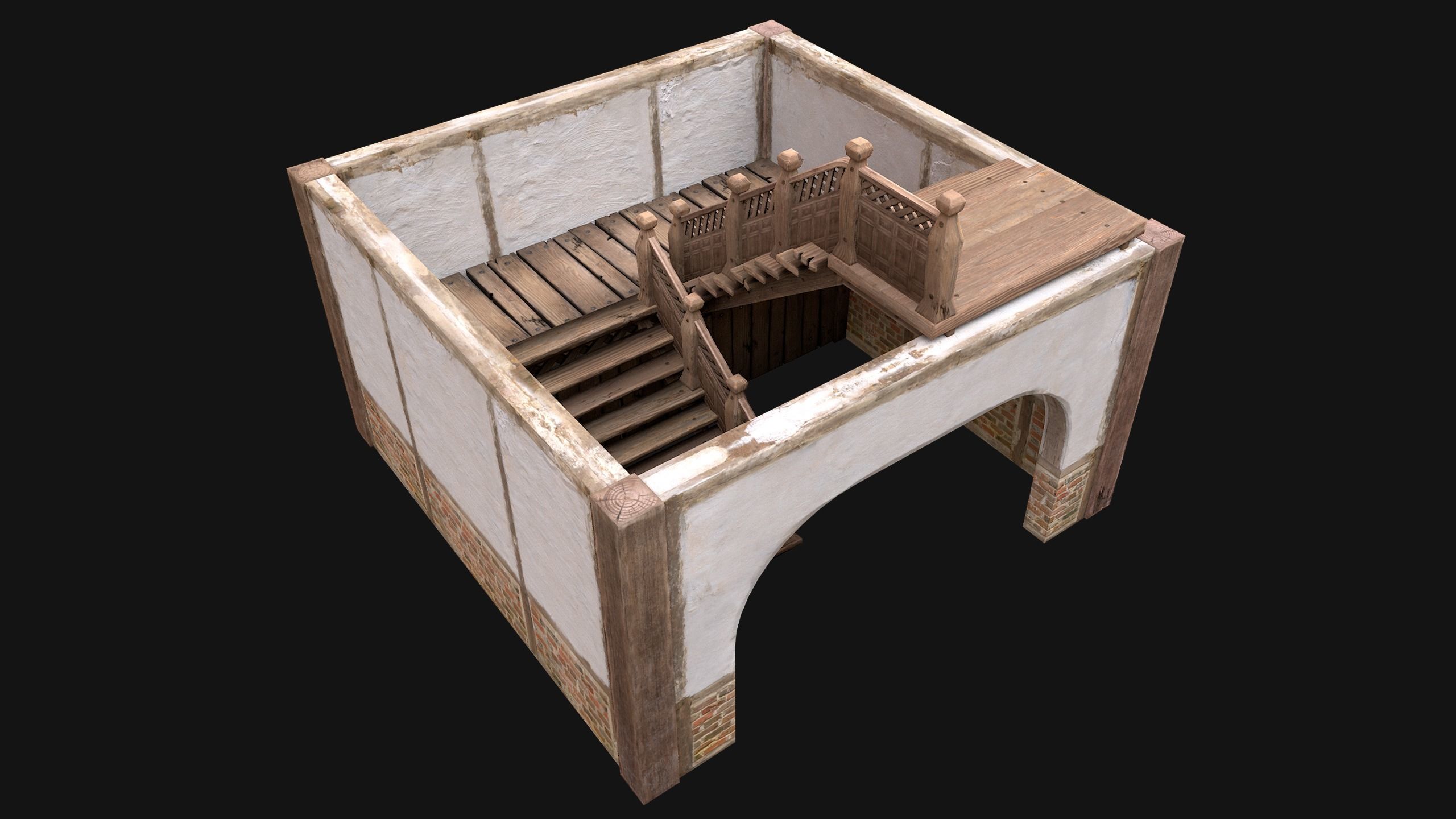 Medieval Stairs  Large Pack Low-poly 3D model_56