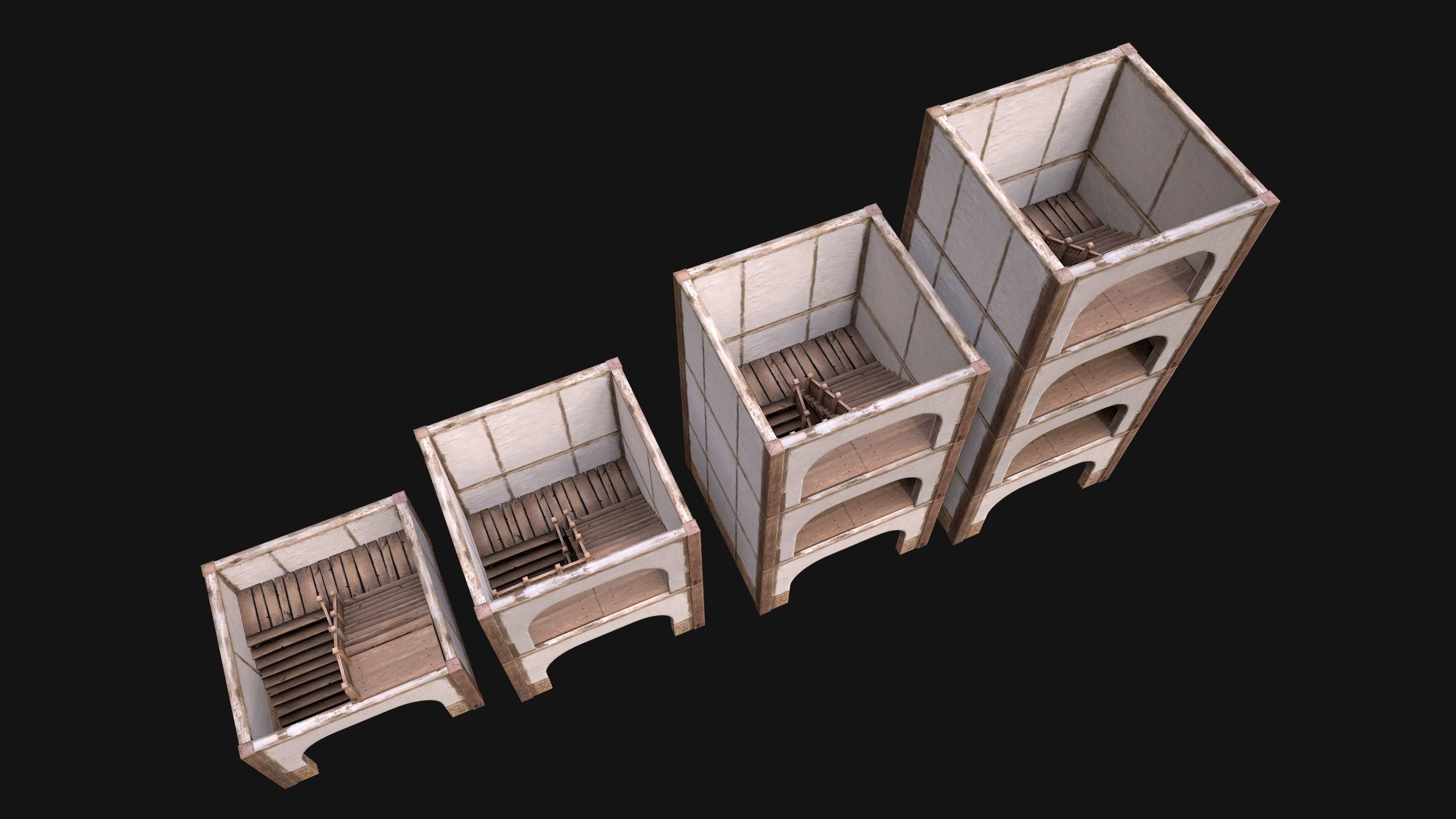 Medieval Stairs  Large Pack Low-poly 3D model_25