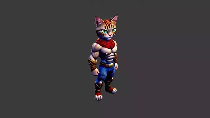 Catman Low-poly 3D model