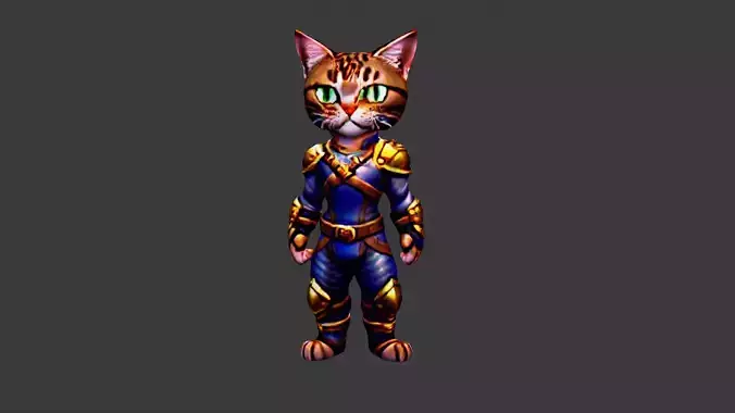 Catman Low-poly 3D model