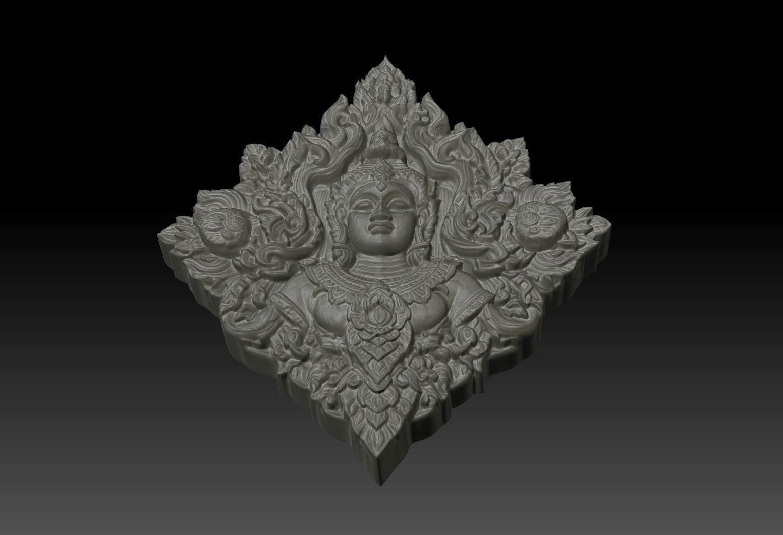 Thai Ornament Decor Bas Relied 01 - 231005 3D print model_3